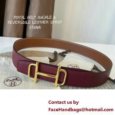 Hermes Royal belt buckle  &  Reversible leather strap 38 mm 02 2023